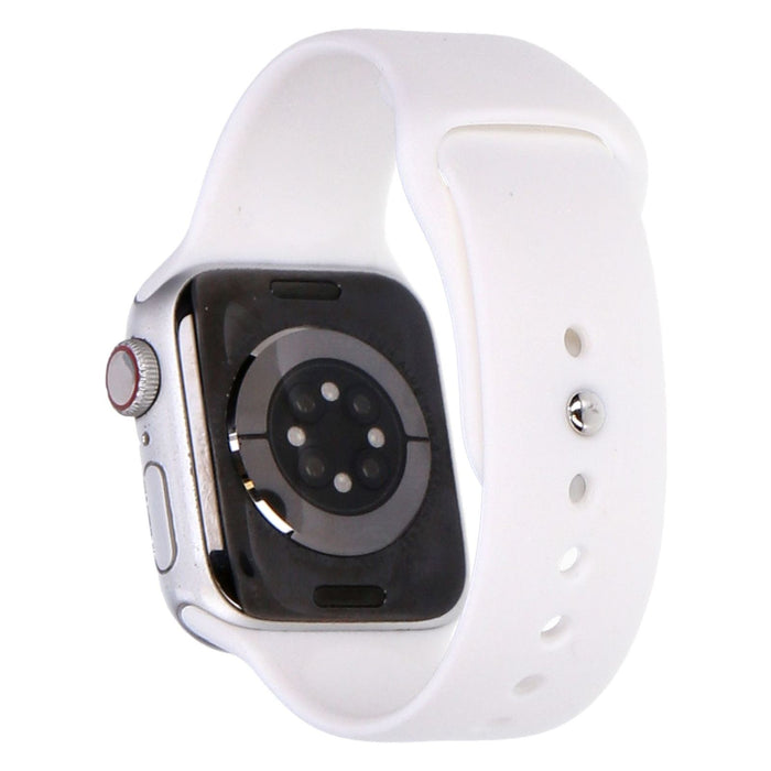 Apple Watch Series 6 40mm GPS + 4G Silber Aluminiumgehäuse mit Sportarmband Weiß