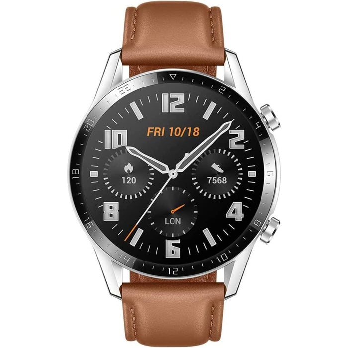 Huawei Watch GT 2 46mm Pebble Brown mit Lederarmband braun