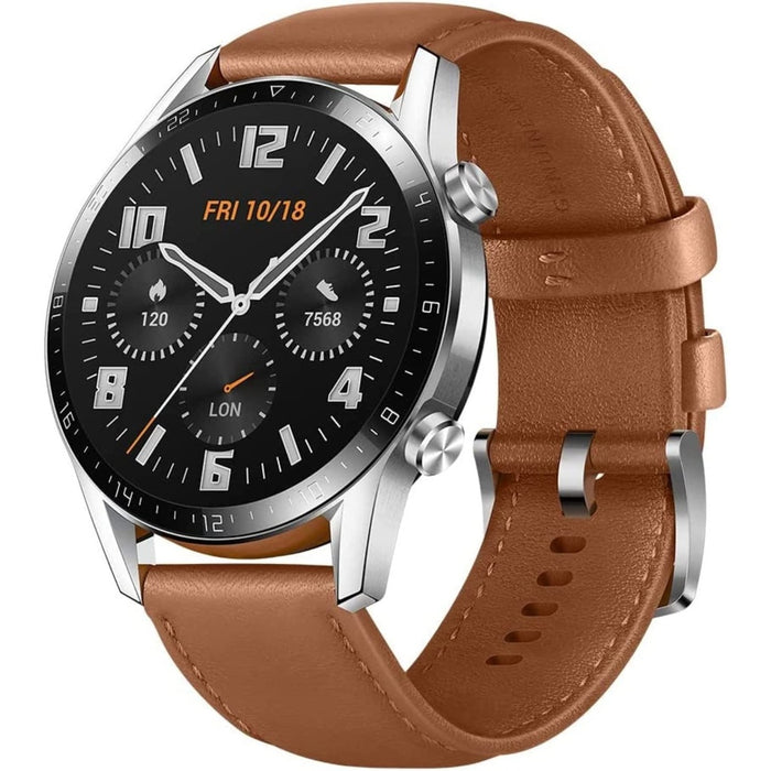 Huawei Watch GT 2 46mm Pebble Brown mit Lederarmband braun