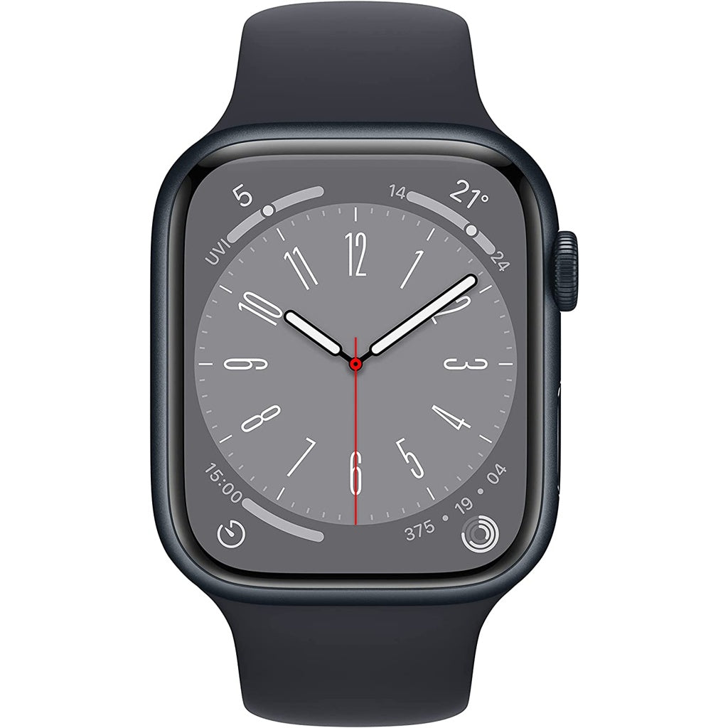Produktbild Smartwatch - Apple Watch Series 8 45mm GPS + 4G Mitternacht Aluminiumgehäsue mit Sportarmband Mitternacht