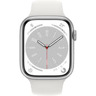 Apple Watch Series 8 45mm GPS + 4G Silber Aluminiumgehäuse mit Sportarmband Weiß