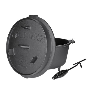Premium Dutch Oven mit Füßen - preseasoned (bereits eingebrannt) inkl. Deckelheber GDO09P