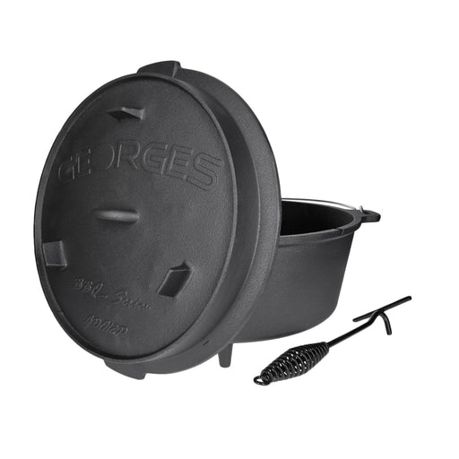 Produktbild Feuertopf - TP Premium Dutch Oven mit Füßen - preseasoned (bereits eingebrannt) inkl. Deckelheber GDO12P