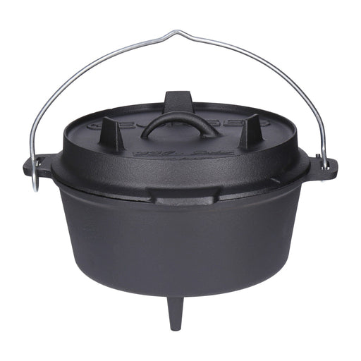 Produktbild Feuertopf - TP Premium BBQ Dutch Oven Set 9-teilig, Pfanne, Grillplatte, Topf aus Gusseisen mit Geschenk Kiste