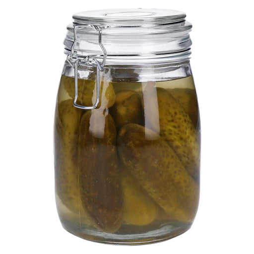 Produktbild Vorratsglas - TP Glasbehälter mit Bügelverschluss, Drahtbügelgla Vorratsglas - luftdicht, auslaufsicher (rund) 1000ml