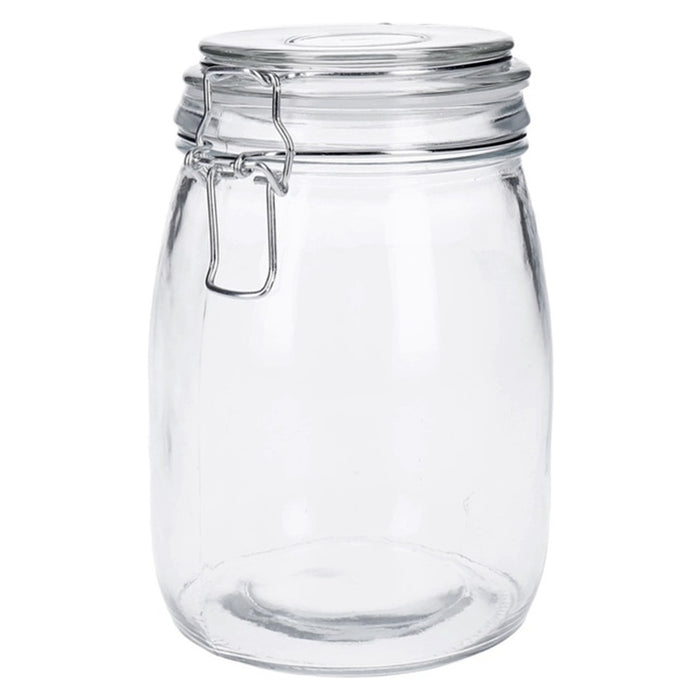 TP Glasbehälter mit Bügelverschluss, Drahtbügelgla Vorratsglas - luftdicht, auslaufsicher (rund) 1000ml
