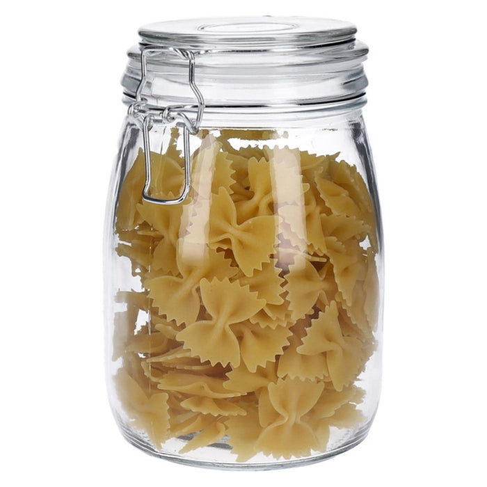 TP Glasbehälter mit Bügelverschluss, Drahtbügelgla Vorratsglas - luftdicht, auslaufsicher (rund) 1000ml