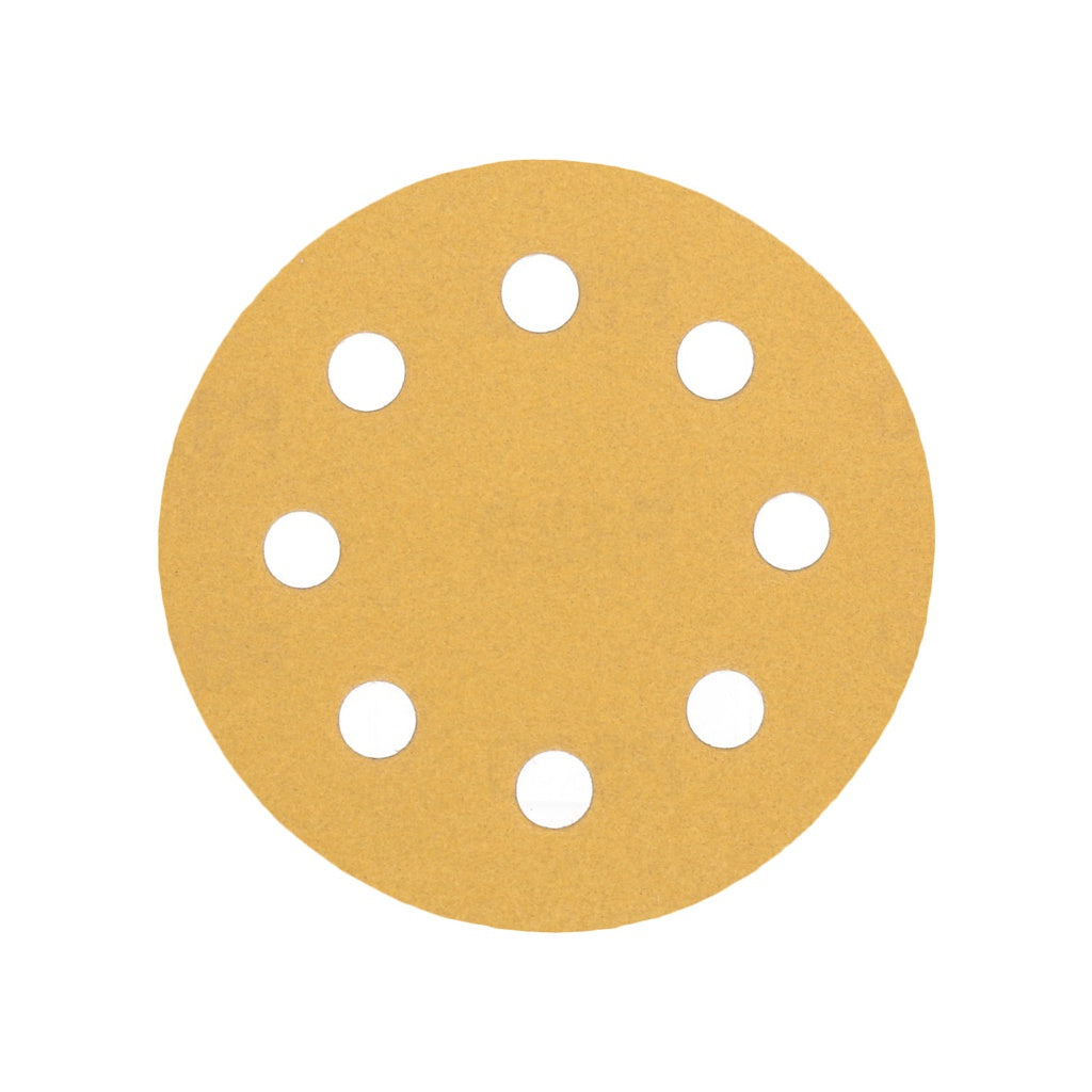 Produktbild Schleifscheibe - TP Schleifpapier, Schleifscheibe - Universal (gelb 125mm, 8-fach-gelocht, Latexbasis - 10er Pack P320