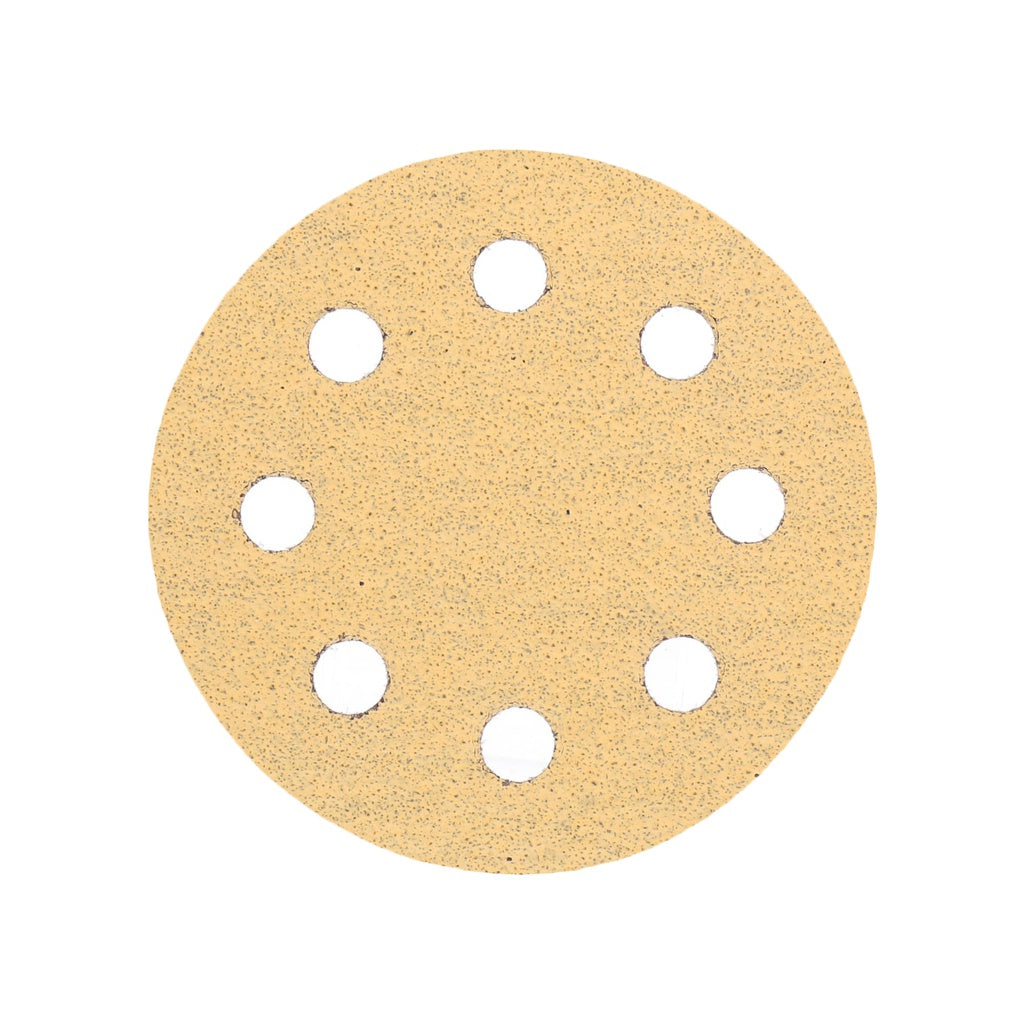 Produktbild Schleifscheibe - TP Schleifpapier, Schleifscheibe - Universal (gelb 125mm, 8-fach-gelocht, Latexbasis - 10er Pack P60