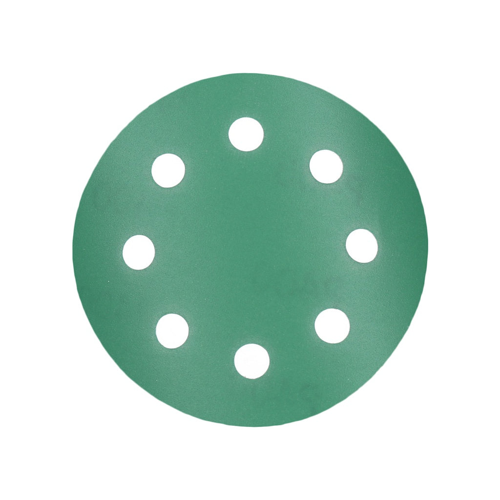 Produktbild Schleifscheibe - TP Schleifpapier, Schleifscheibe - Universal (grün 125mm, 8-fach-gelocht, Filmbasis - 10er Pack P400