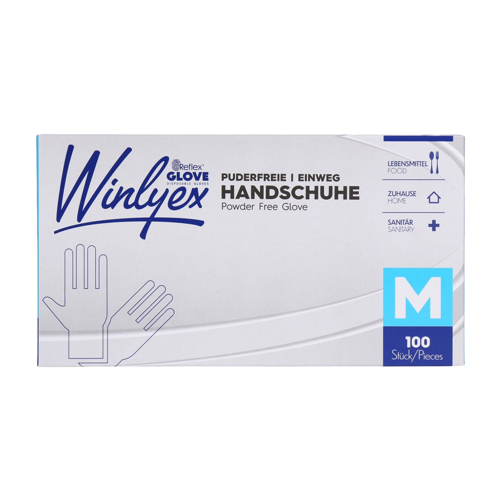 Produktbild Einweghandschuhe - Reflex Winlyex 100x Puderfreie Einweghandschuhe  M