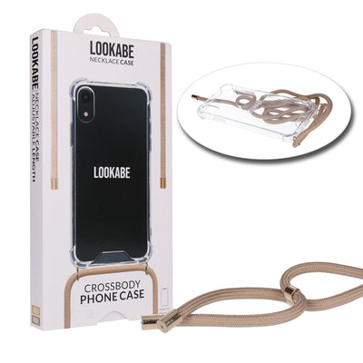 Necklace Case Handykette für iPhone Xr Handykette mit Handyhülle Gold/Nude