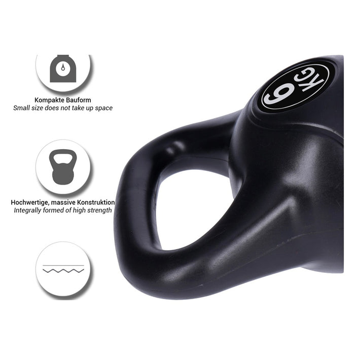 TP Kettlebell, Kugelhantel, Schwunghantel, Kurzhan mit großem, ergonomischen Griff 6 Kg