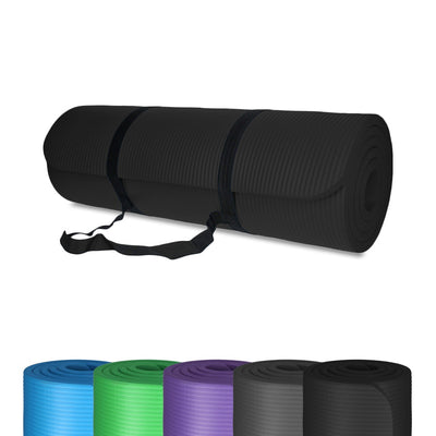 Yogamatte, Sport Unterlage aus Schaumstoff, für Pilates, Fitness, rutschfest, 185 x 61 x 1,5 cm