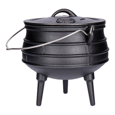 Potjie Pot Feuerkessel Dutch Oven BBQ Pot 1 Gusseisen mit Deckel und Füßen Pot 1 23x23,5x26 6,
