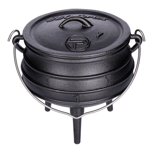 Produktbild Feuertopf - TP Potjie Pot - BBQ Dreifuß Dutch Oven Gusseisen, Feuerkessel mit Deckel und Füßen Pot 1 (ca. 3 Liter)