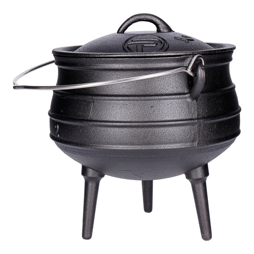 Produktbild Feuertopf - TP Potjie Pot - BBQ Dreifuß Dutch Oven Gusseisen, Feuerkessel mit Deckel und Füßen Pot 2 (ca. 6 Liter)