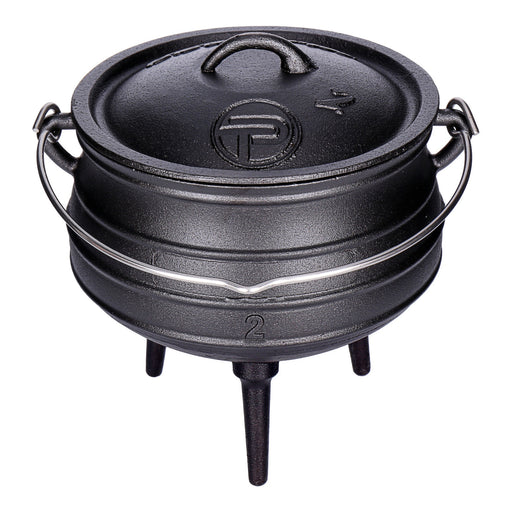 Produktbild Feuertopf - TP Potjie Pot - BBQ Dreifuß Dutch Oven Gusseisen, Feuerkessel mit Deckel und Füßen Pot 2 (ca. 6 Liter)