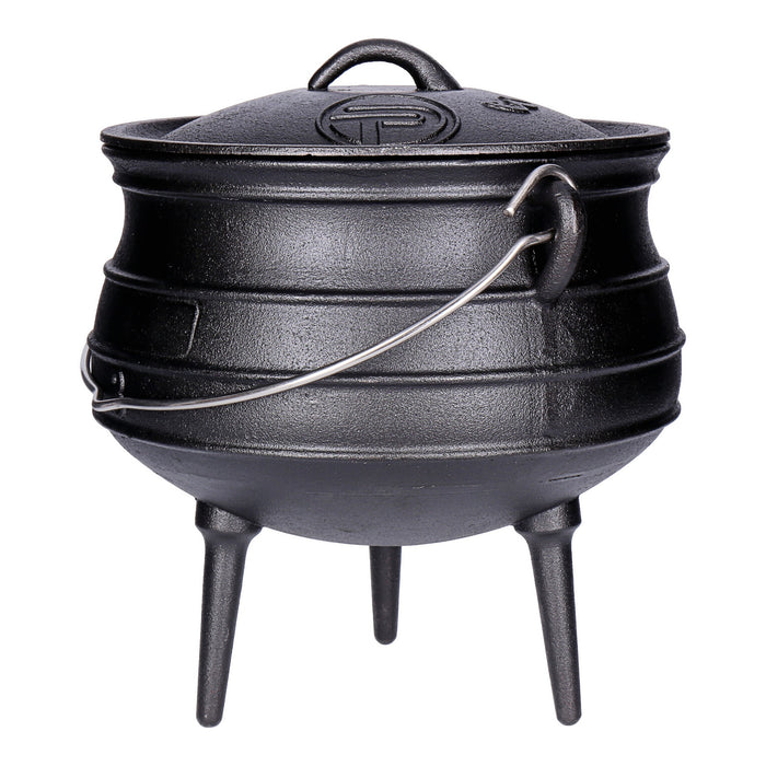 TP Potjie Pot - BBQ Dreifuß Dutch Oven Gusseisen, Feuerkessel mit Deckel und Füßen Pot 3 (ca. 8 Liter)