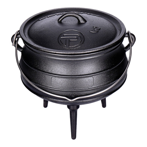 Produktbild Feuertopf - TP Potjie Pot - BBQ Dreifuß Dutch Oven Pot 3 Gusseisen, Feuerkessel mit Deckel u. Füßen 8 Liter