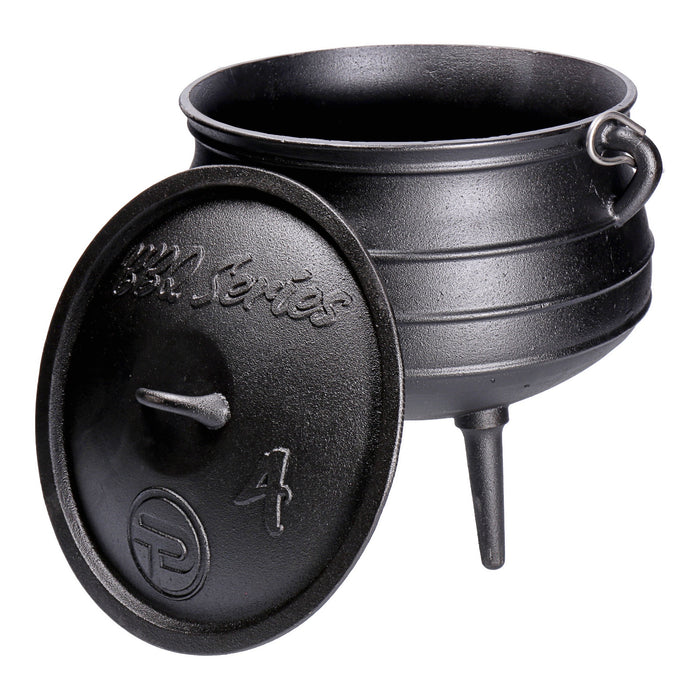 TP Potjie Pot - BBQ Dreifuß Dutch Oven Gusseisen, Feuerkessel mit Deckel und Füßen Pot 4 ( ca. 12 Liter)