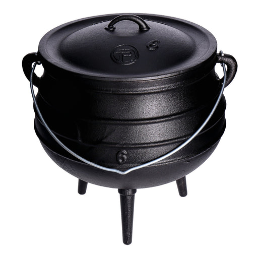 Produktbild Feuertopf - TP Potjie Pot - BBQ Dreifuß Dutch Oven Gusseisen, Feuerkessel mit Deckel und Füßen Pot 6 ( ca. 14 Liter)