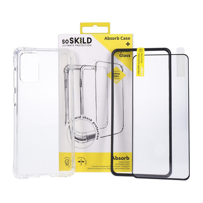 Absorb Case Transparent Backcover + Displayschutzglas für Samsung Galaxy S20+