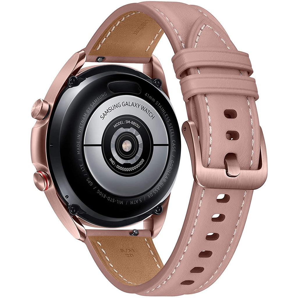 Produktbild Smartwatch-Armband - Samsung Galaxy Watch 3 R855F LTE 41mm Bronze Lederarmband Rosa