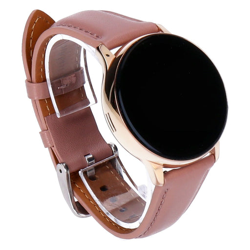 Produktbild Smartwatch - Samsung Galaxy Watch Active2 40mm Gold Edelstahlgehäuse Lederarmband Rosa