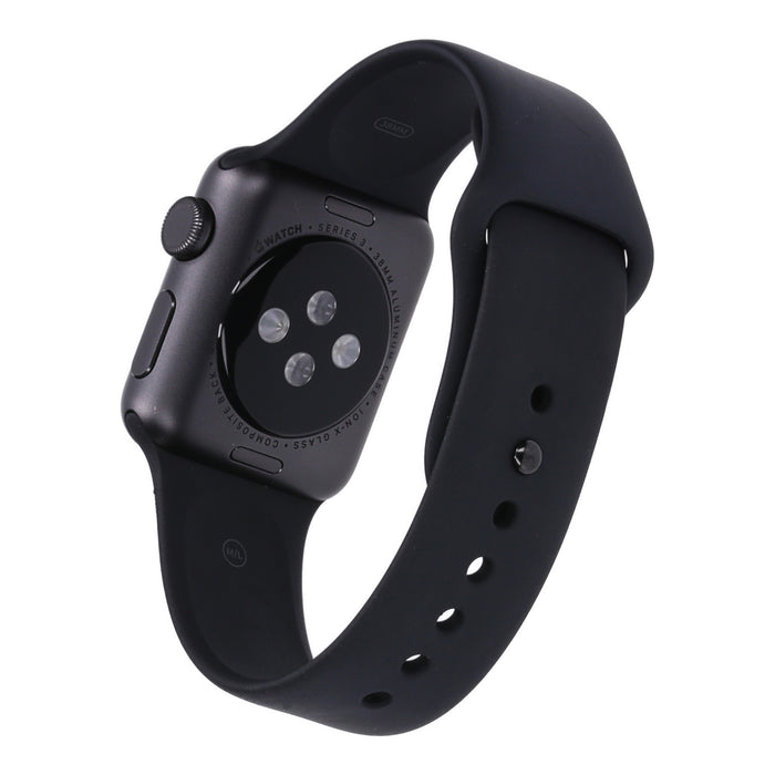 Apple Watch Series 3 38mm GPS Spacegrau Aluminiumgehäuse mit Sportarmband schwarz
