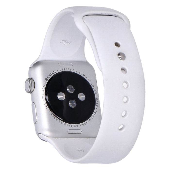 Apple Watch Series 3 42mm GPS Silber Aluminiumgehäuse mit Sportarmband Weiß
