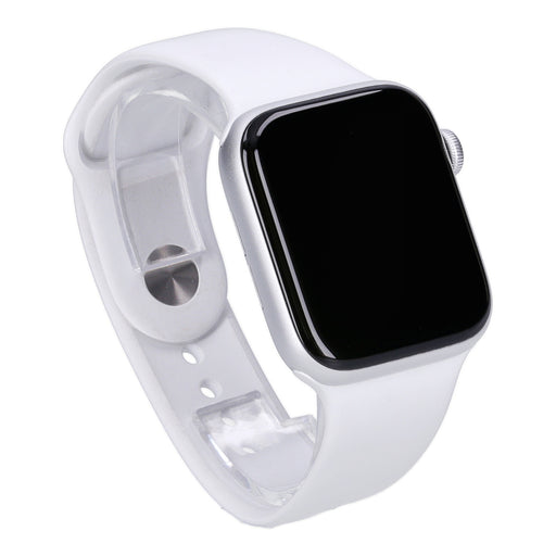 Produktbild Smartwatch - Apple Watch SE 1. Gen 44mm GPS + 4G Silber Aluminiumgehäuse mit Sportarmband Weiß