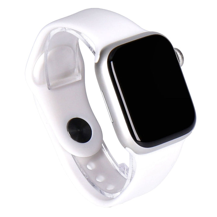 Apple Watch Series 8 41mm GPS + 4G Silber Aluminiumgehäuse mit Sportarmband Weiß