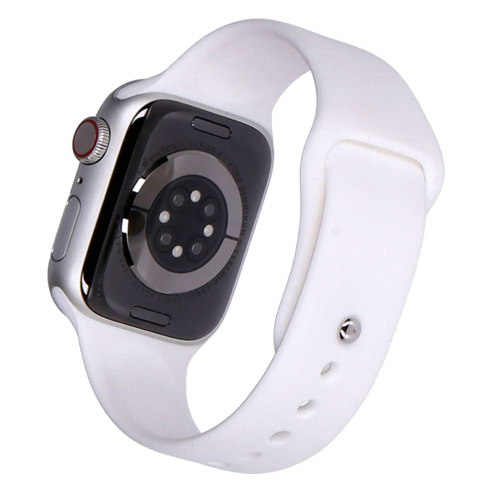 Apple Watch Series 8 41mm GPS + 4G Silber Aluminiumgehäuse mit Sportarmband Weiß