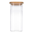 TP Vorratsglas mit Bambusdeckel, Glas Behälter für Lebensmittel, luftdicht, spülmaschinenfest - eckig 1800ml
