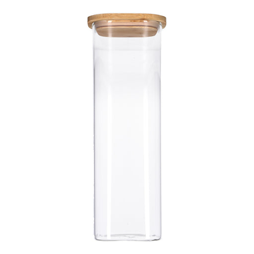 Produktbild Vorratsglas - TP Vorratsglas mit Bambusdeckel, Glas Behälter für Lebensmittel, luftdicht, spülmaschinenfest - eckig 2500ml