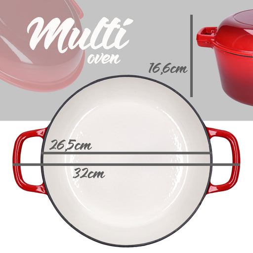 Produktbild Schmortopf - 2 in 1 Multifunktionsbräter, Topf und Pfanne, aus emailliertem Gusseisen inkl. Silikongriffe