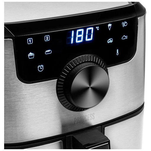 Produktbild Heißluftfritteuse - Princess Heißluftfritteuse mit Airfryer Smart App fettarme Zubereitung 4,5L XXL 1500W Edelstahl