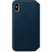 Apple iPhone X Leder Folio Case cosmos blau