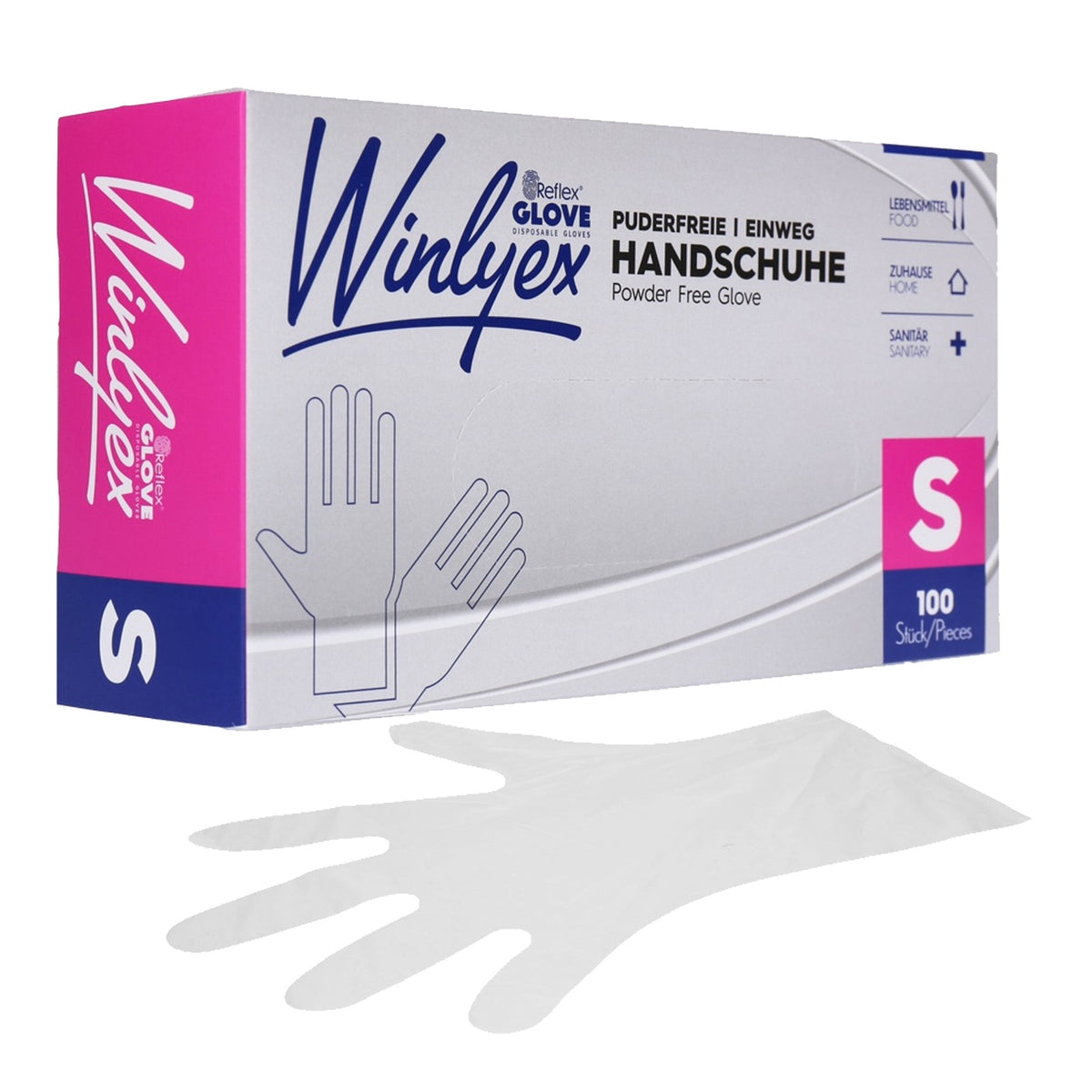 Produktbild Einweghandschuhe - Reflex Winlyex 1000x Puderfreie Einweghandschuhe S