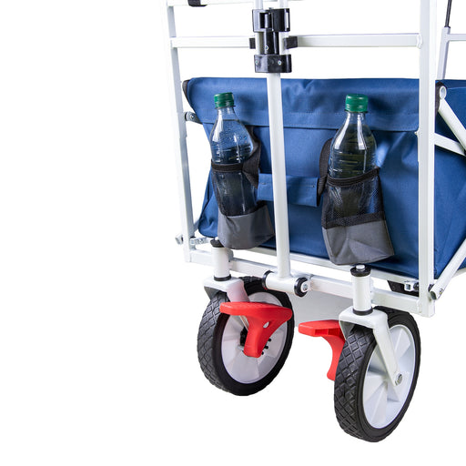 Produktbild Handwagen - TP faltbarer Bollerwagen Navy mit abnehmbarem Dach Teleskopgriff, Kühltasche und Vorderradbremse