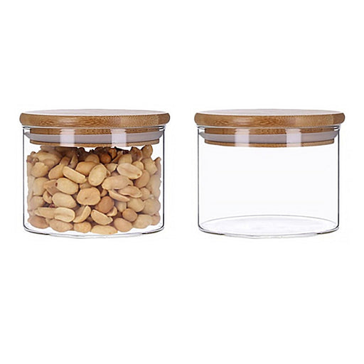 Produktbild Vorratsglas - TP Vorratsgläser 4er Set mit Bambus Deckel, luftdichte Behälter inkl. Etiketten, 4 x 350 ml