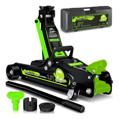 Hydraulischer KFZ-Rangierwagenheber 2,5t Koffer, SUV-Adapter und 2x Gummiauflage Grün