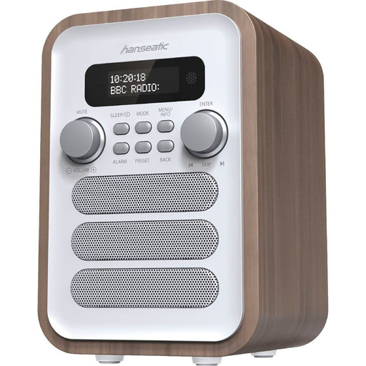 Produktbild Digitalradio (DAB+) - Hanseatic HRA-23 DAB/FM-Radio weiß/braun DAB FM/UKW Bluetooth