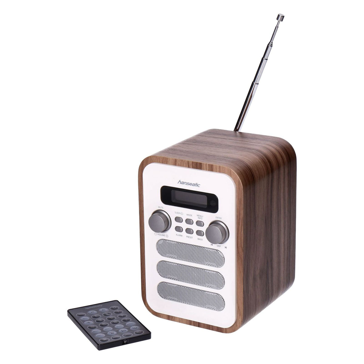 Produktbild Digitalradio (DAB+) - Hanseatic HRA-23 DAB/FM-Radio weiß/braun DAB FM/UKW Bluetooth