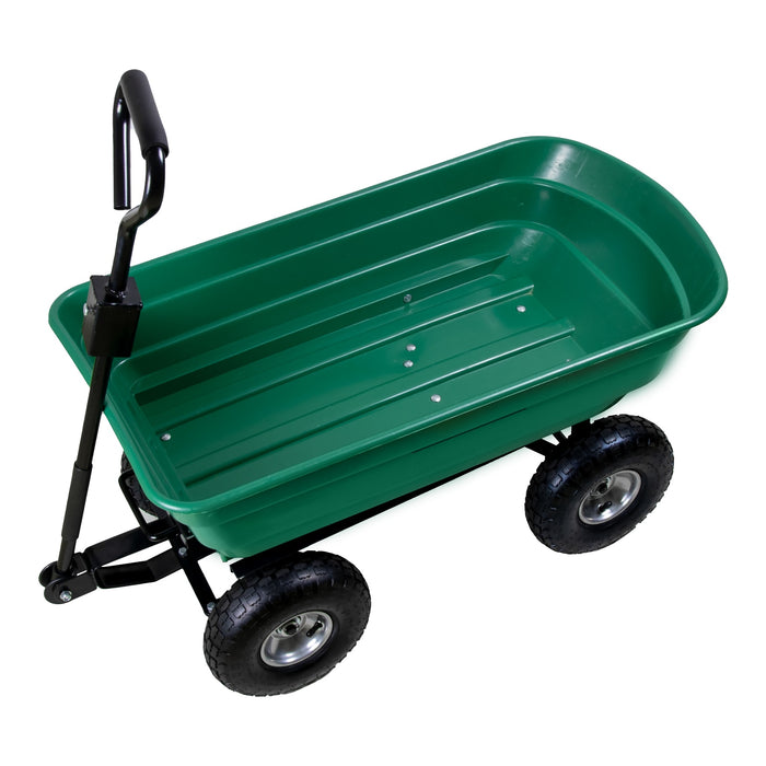 Gartenwagen mit Kippfunktion 75 Liter, belastbar bis 300Kg, Luftbereifung, abnehmbarer Griff