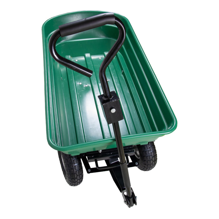 Gartenwagen mit Kippfunktion 75 Liter, belastbar bis 300Kg, Luftbereifung, abnehmbarer Griff