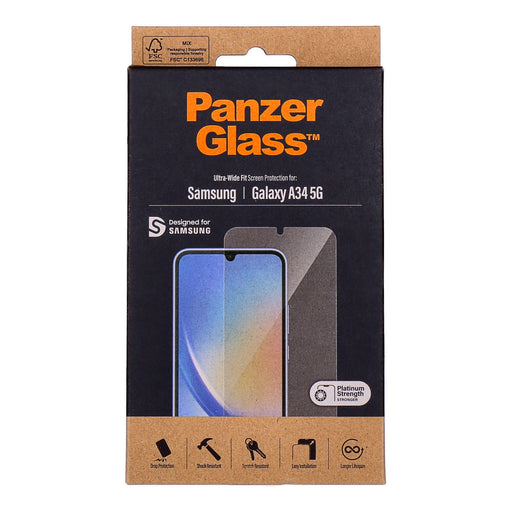 Produktbild Displayschutzglas - PanzerGlass™ Displayschutz Samsung Galaxy A34 5G Ultra-Wide Fit