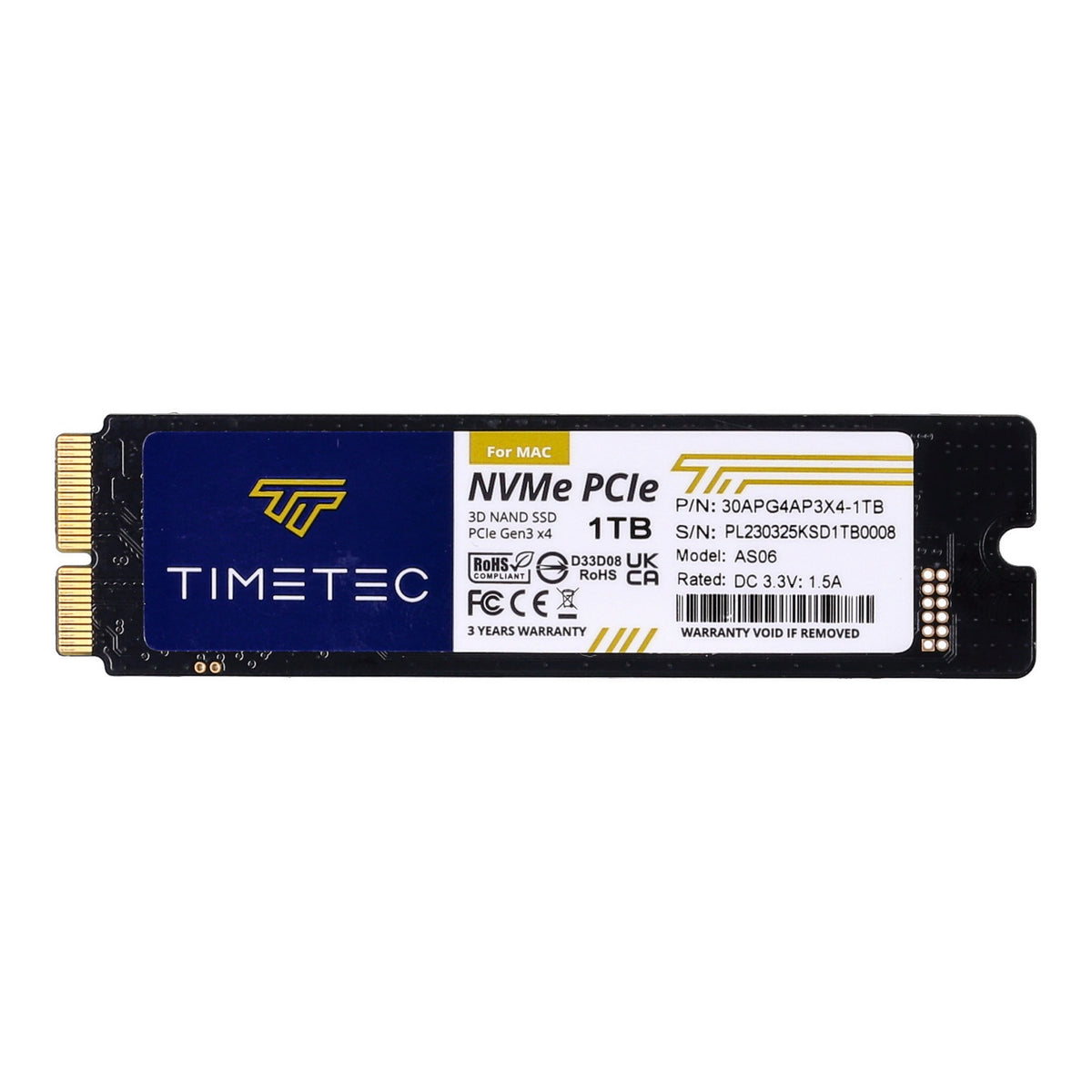 Produktbild Festplatten - Timetec AS06 int. NVMe PCIe Mac SSD 1TB