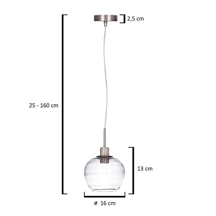 Steinhauer 1901ST Pendelleuchte Lotus E14 in Silber und Grau